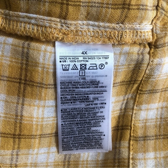 Old Navy Yellow Plaid Flutter-Sleeve Mini Swing Dress Plus Size 4X - Picture 10 of 14
